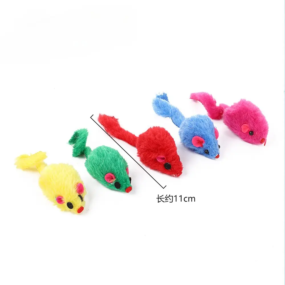24pcs Simulation Plush Mouse Toys Cat Mouse Toys for Cat Kitten Interactive Game Playing Toy Pet Supplies Random Color