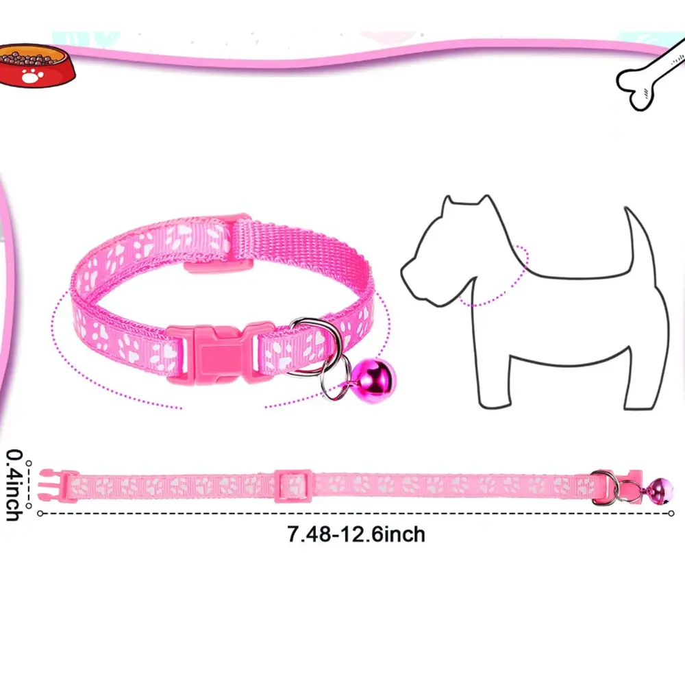 Dog Leash Collar Reflective Paw Print Leashes Rope for Small Medium Dogs Cat Puppy Soft Breathable Outdoor Walking Leads Leash