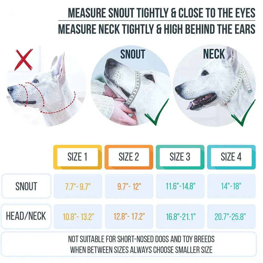 Adjustable Dog Muzzle for All Sizes Reflective Breathable Anti-Bite Training Tool with Secure Strap for Small Medium Large Dog