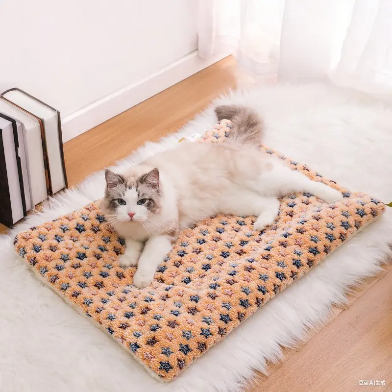 Pet Mattress Flannel Pet Sleeping Mat Dog Bed  Puppy Bed Dog Sofa Cute Mattress Cushion for Small Large Dog Blanket Pet Supplies