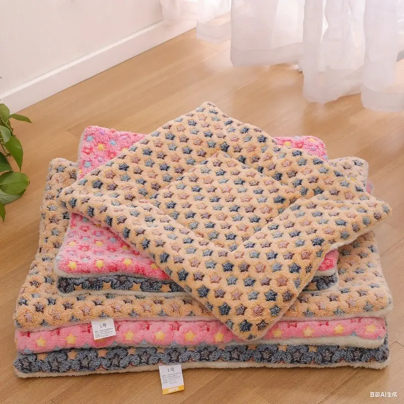 Pet Mattress Flannel Pet Sleeping Mat Dog Bed  Puppy Bed Dog Sofa Cute Mattress Cushion for Small Large Dog Blanket Pet Supplies