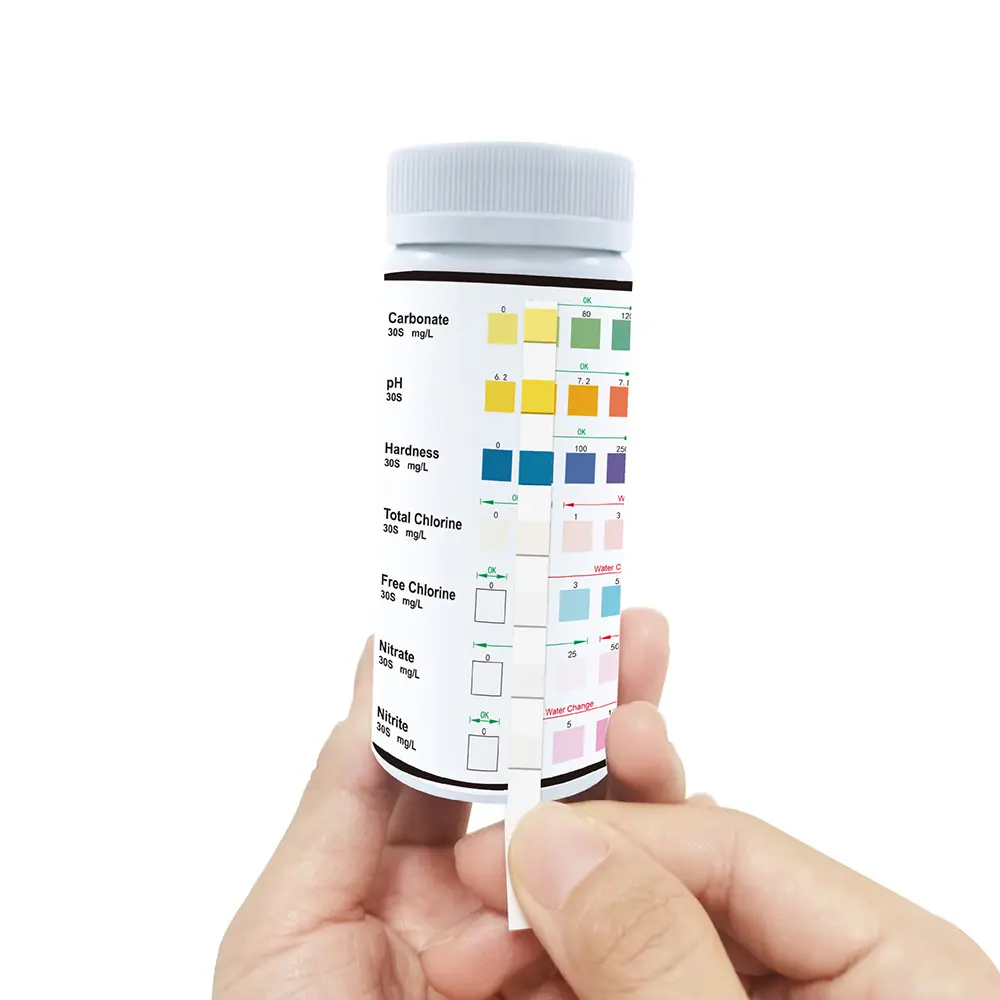 7-in-1 Aquarium Testing Kit Non-Toxic Test Strips for Freshwater Saltwater Pond Eco-Friendly Efficient Results Home & Breeding