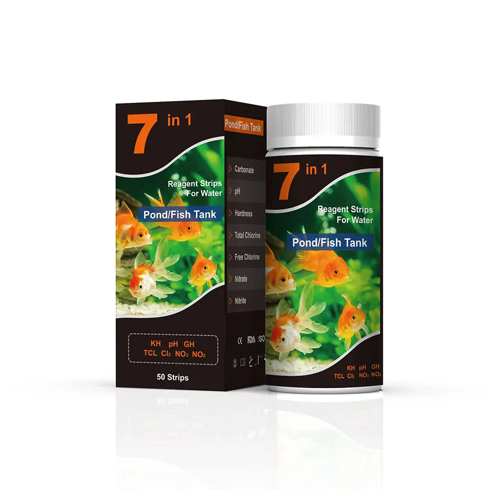 7-in-1 Aquarium Testing Kit Non-Toxic Test Strips for Freshwater Saltwater Pond Eco-Friendly Efficient Results Home & Breeding