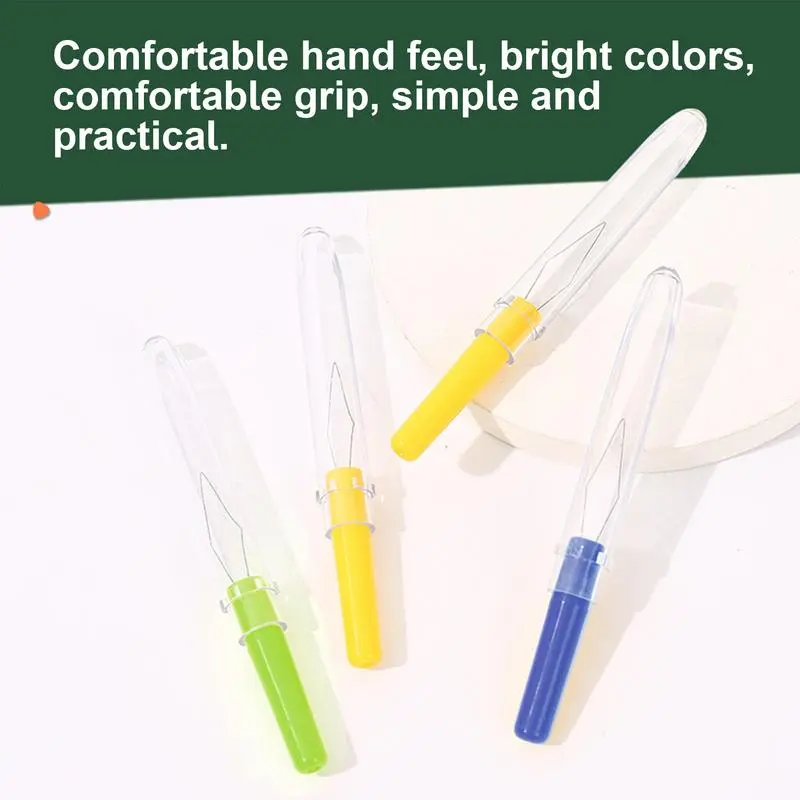 3-Pack Needle Threader Elderly Friendly Quick Threading Manual Sewing Machine Sewing Thread Quick Needle Threader (Random Colors
