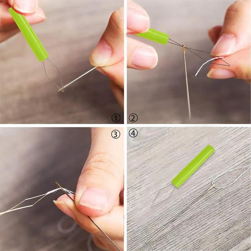 3-Pack Needle Threader Elderly Friendly Quick Threading Manual Sewing Machine Sewing Thread Quick Needle Threader (Random Colors