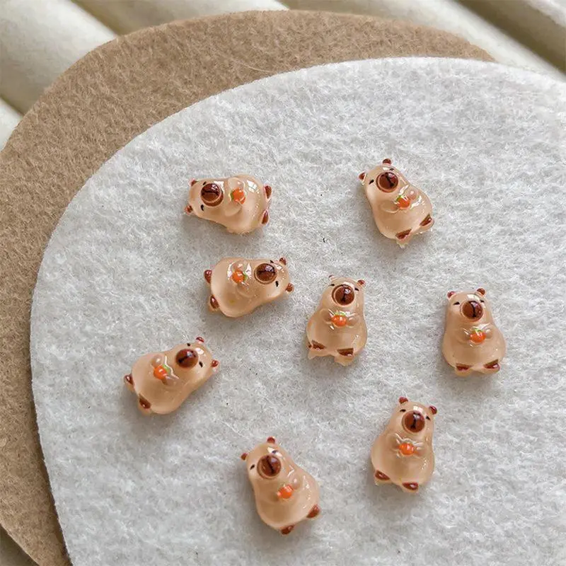 Miniature Dolls Capybara Doll Set Small Figurines To Hide 100X Capybara Decorations Charm Creative Nail Art Accessories For