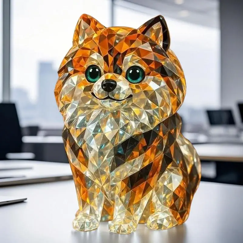 Crystal Statue Table Top Ornament Home Decor Compact Cute Sculpture Realistic Collectibles Decoration For Room Offices Table