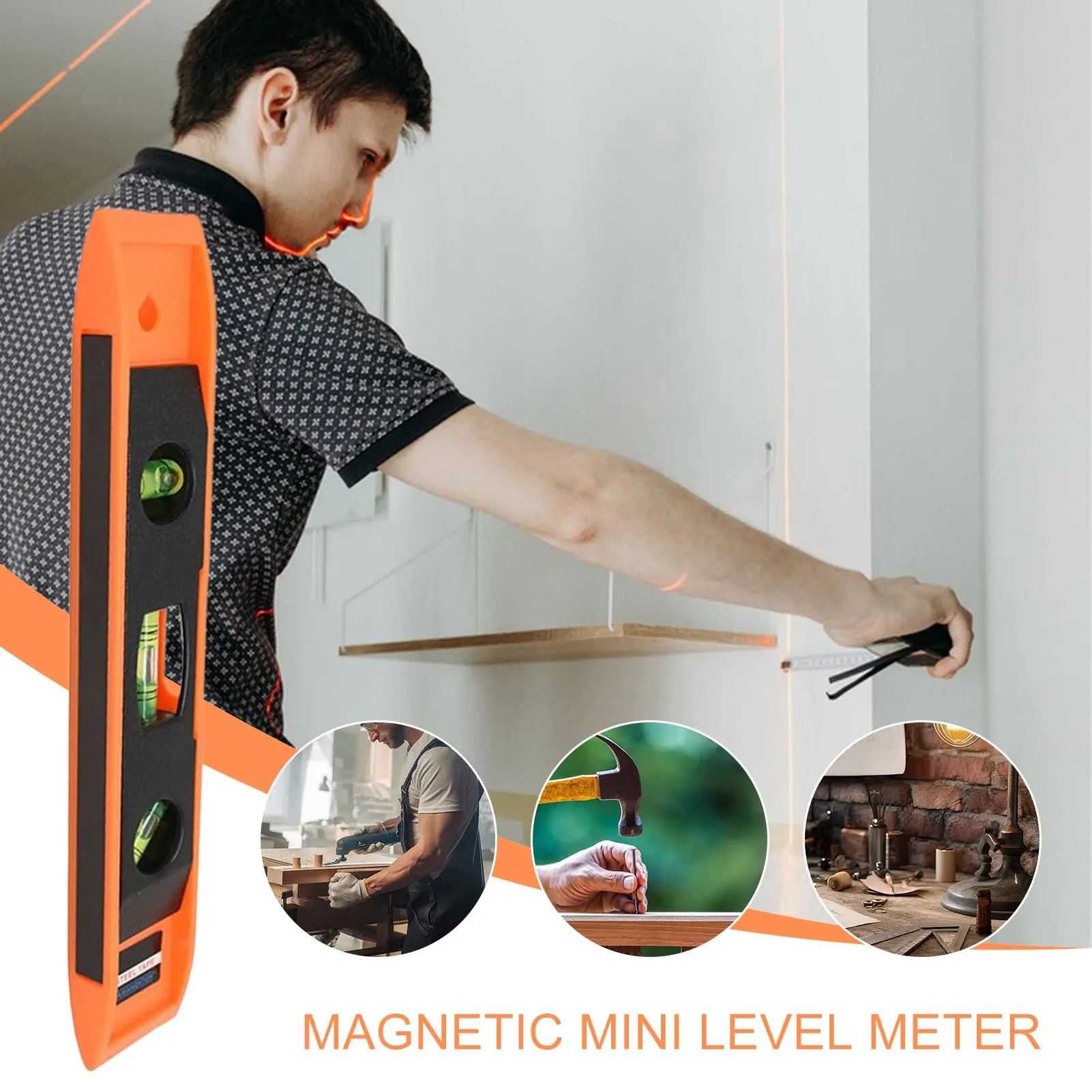 Magnetic Level Magnetic Ceiling Leveling System Vertical Horizontal Balanced Ruler Portable For Home Plumbing Floor Tile