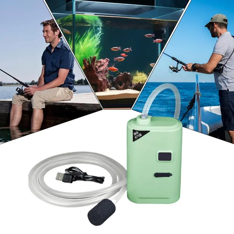 Aquarium Air Pump USB Quiet Portable Fish Tank Air Bubbler Fishing Accessories For Pond Pool Hydroponics Aquaculture Reptiles
