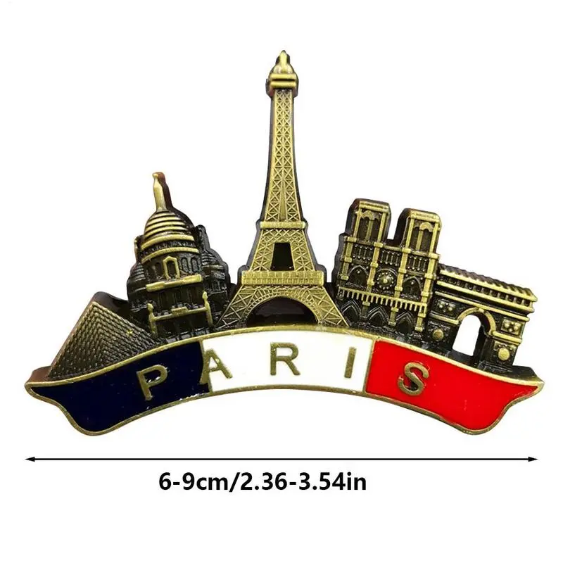 France Paris Fridge Magnets 3D Metal Magnetic Fridge Magnets Collection Souvenir Fridge Magnets Home Living Decoration