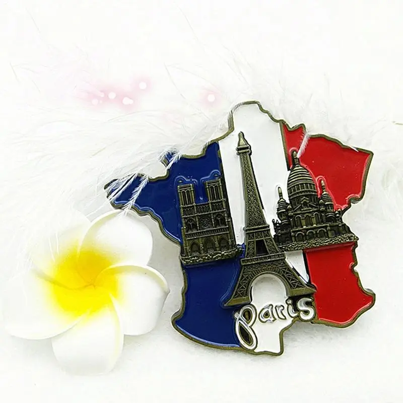 1pcs Creative 3D Metal Magnetic France Paris Fridge Magnet Paris Souvenirs French Landmark Buildings Fridge Magnet Home Decor