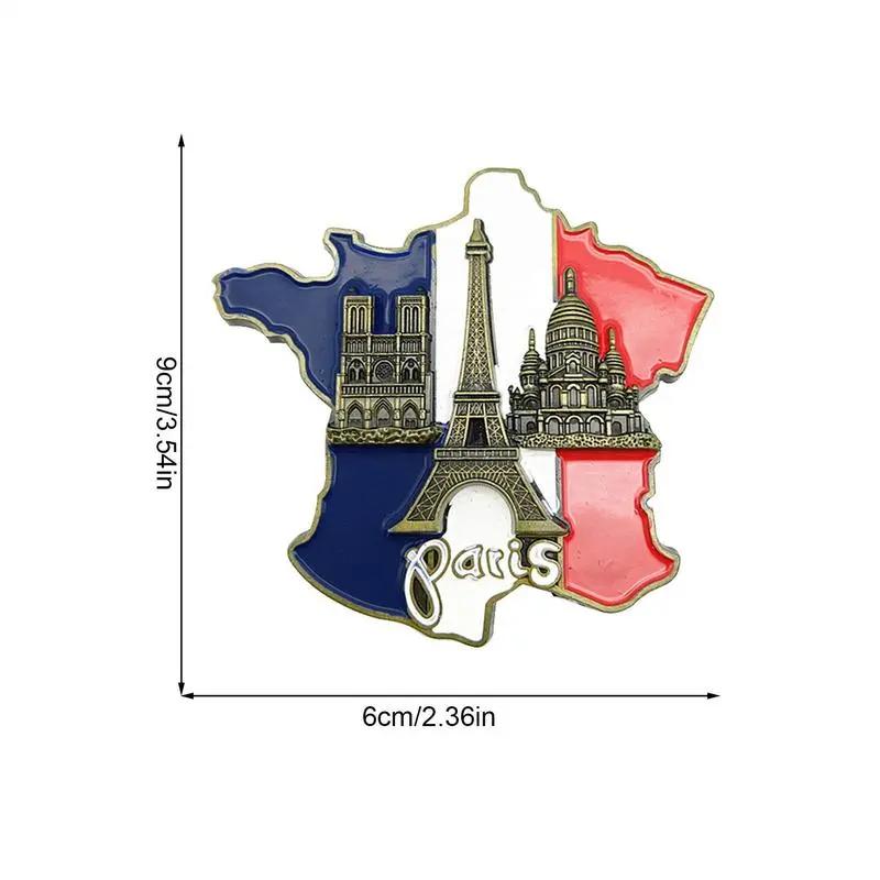 1pcs Creative 3D Metal Magnetic France Paris Fridge Magnet Paris Souvenirs French Landmark Buildings Fridge Magnet Home Decor