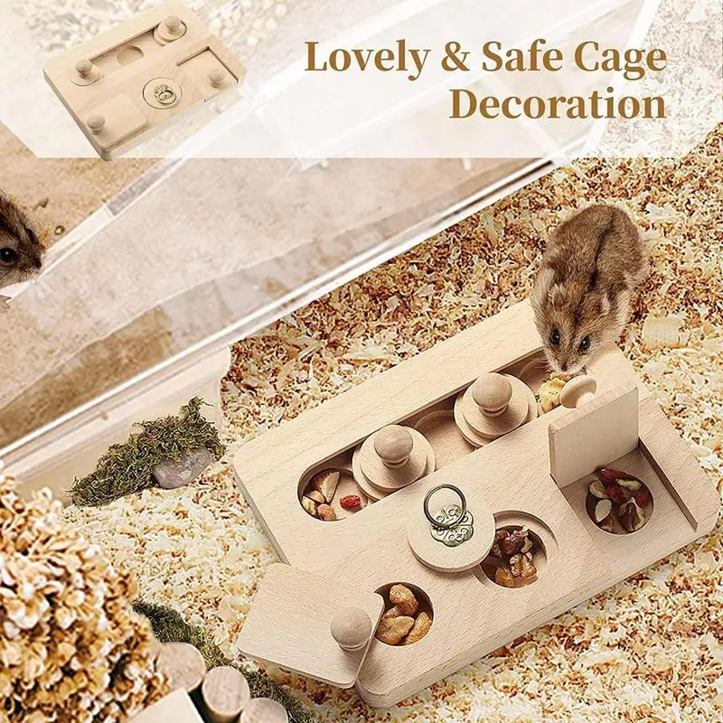 Foraging Toys For Small Pets Small Pets Wooden Snuffle Logic Game Enrichment Toys Feeder Training Puzzle Educational Mental