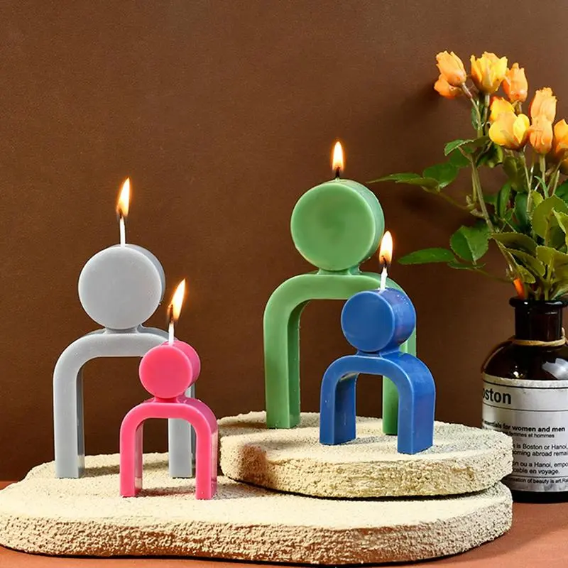 Silicone Candle Molds Resin Candle Mold Reusable Silicone Mould Non-Stick Plaster Craft Molds Desk Ornaments For Candles & Wax