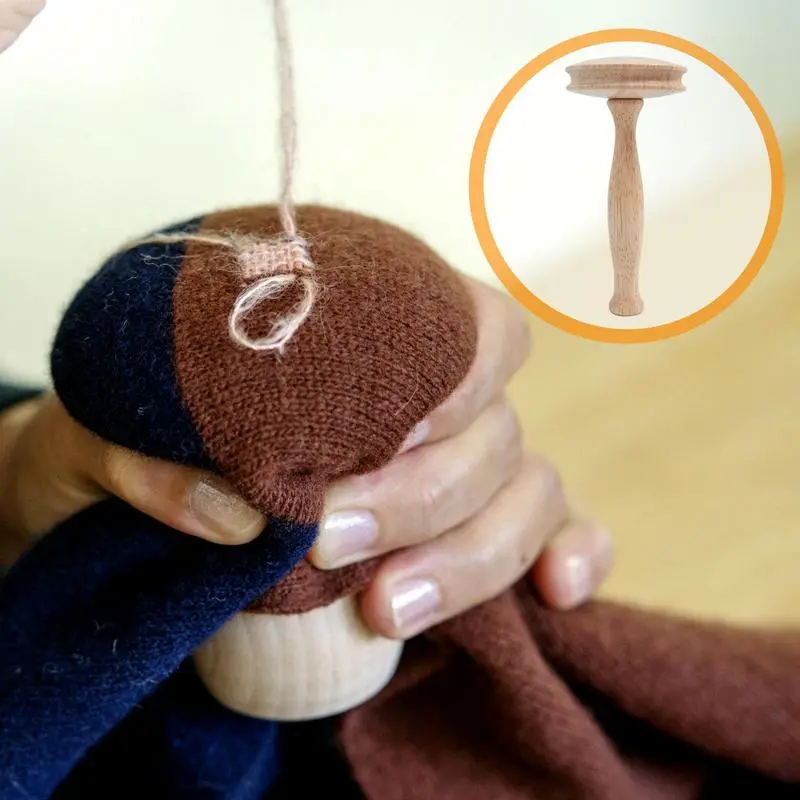 Wooden darning tool kit Mushroom darning patchwork tool Sock darning thread tool kit for darning sock holes and more