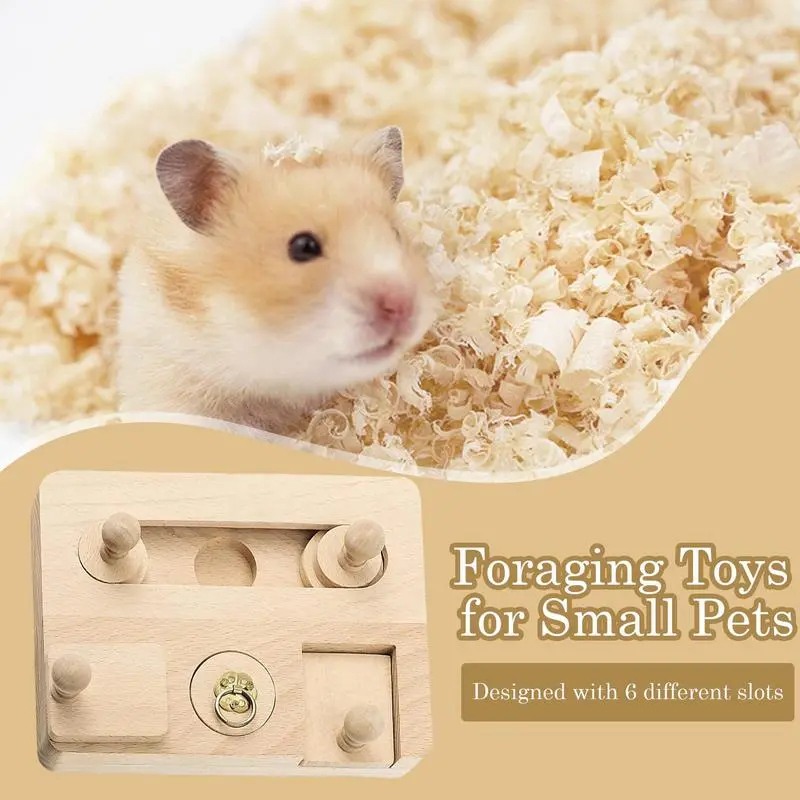 Foraging Toys For Small Pets Small Pets Wooden Snuffle Logic Game Enrichment Toys Feeder Training Puzzle Educational Mental