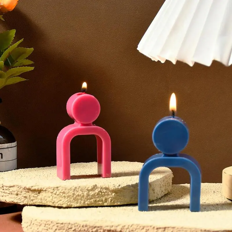 Silicone Candle Molds Resin Candle Mold Reusable Silicone Mould Non-Stick Plaster Craft Molds Desk Ornaments For Candles & Wax