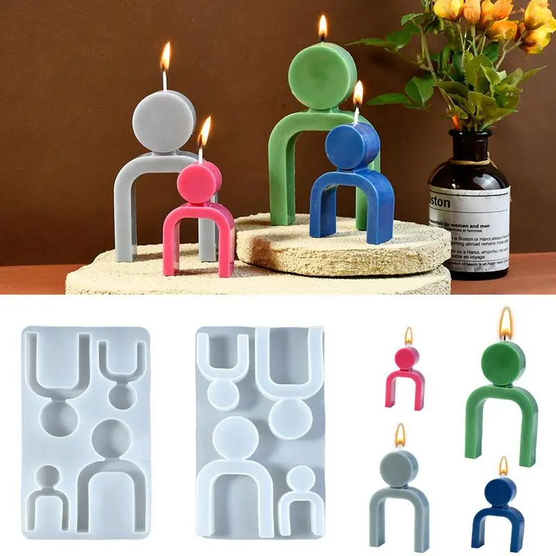 Silicone Candle Molds Resin Candle Mold Reusable Silicone Mould Non-Stick Plaster Craft Molds Desk Ornaments For Candles & Wax