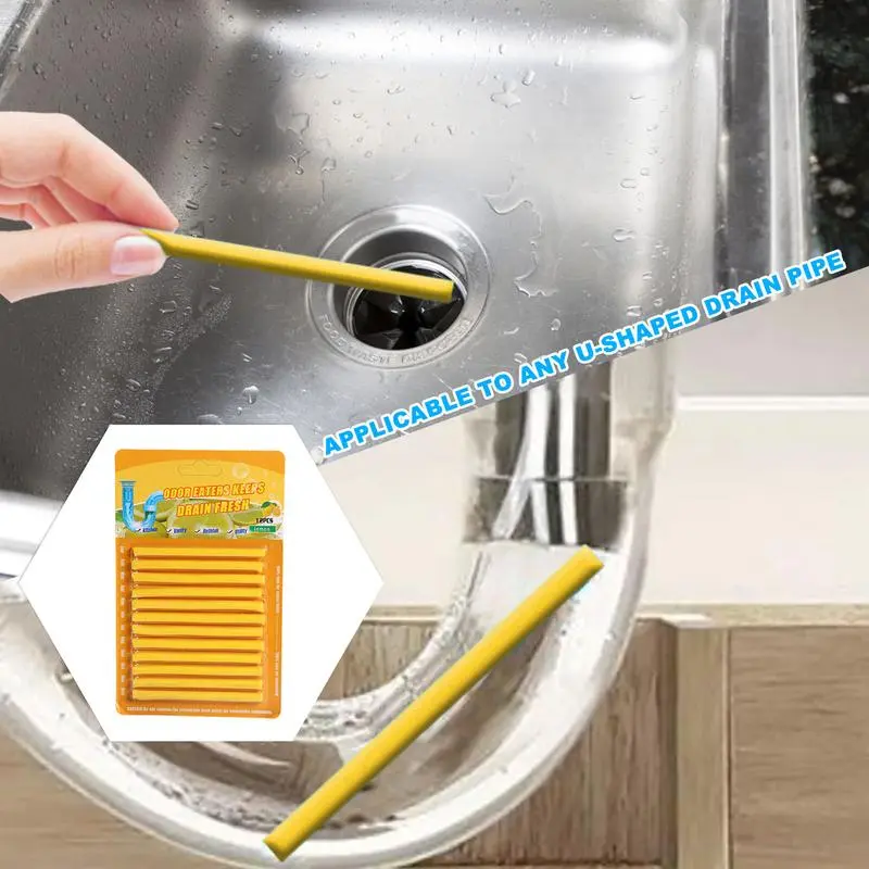 12-piece set of drain cleaning sticks, scented kitchen, toilet, bathtub drain cleaner, sewer pipe dredging deodorant