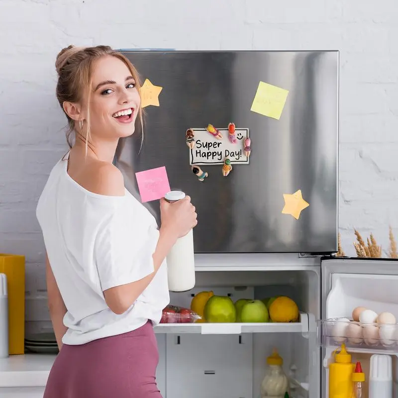 Cartoon Fridge Magnets Cartoon Home Magnet 6Pieces Mermaid Fridge Magnets 3D Magnetic Sticker Cute Kitchen Decoration For Fridge