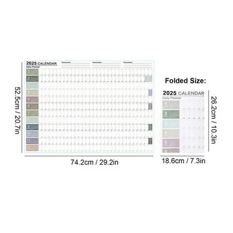 2025 Calendar Annual Daily Schedule, Annual Plan with to-do list and annotations Practical Wall Decoration Calendar Stickers