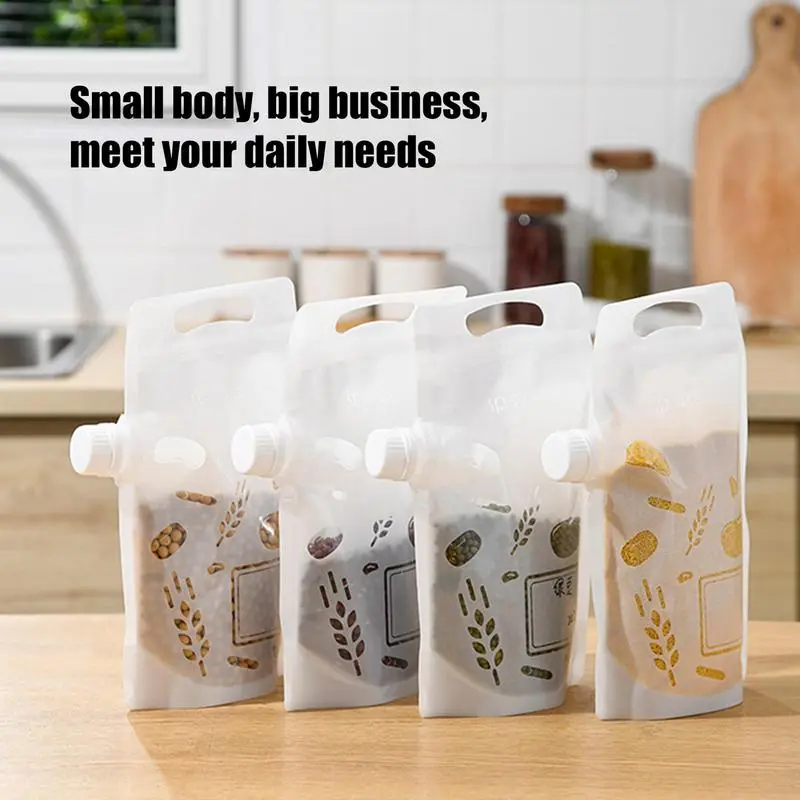 Food Storage Bag Food Saver Meal Prep Preservation Storage Bag Multi-Purpose Reusable Kitchen Snack Keeper For Beans Cookies