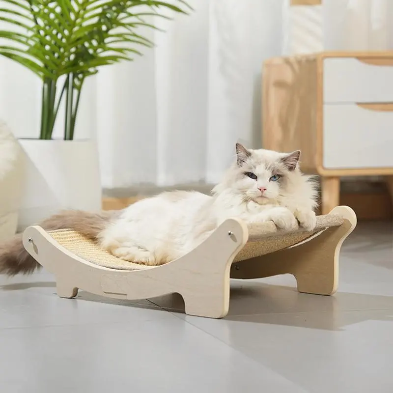 Cat Scratching Pad Wear-Resistant Kitten Claw Grinding Nest Lounge Pet Supplies Wooden Cat Furniture Bed To Protect Sofa Floor