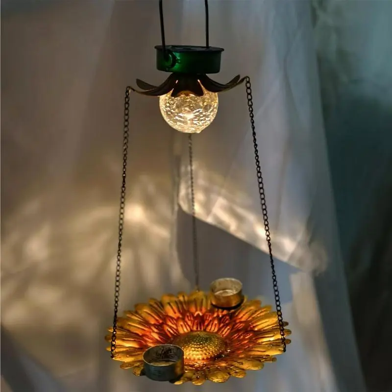 Metal Bird Feeders For Outdoors 2 In 1 Hummingbird Feeders For Outdoors Solar Powered Weather Resistant Drinking & Feeding