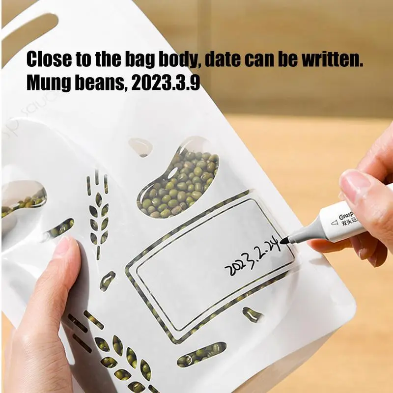 Food Storage Bag Food Saver Meal Prep Preservation Storage Bag Multi-Purpose Reusable Kitchen Snack Keeper For Beans Cookies