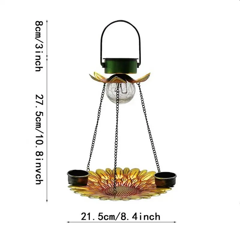Metal Bird Feeders For Outdoors 2 In 1 Hummingbird Feeders For Outdoors Solar Powered Weather Resistant Drinking & Feeding