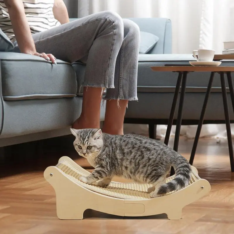 Cat Scratching Pad Wear-Resistant Kitten Claw Grinding Nest Lounge Pet Supplies Wooden Cat Furniture Bed To Protect Sofa Floor