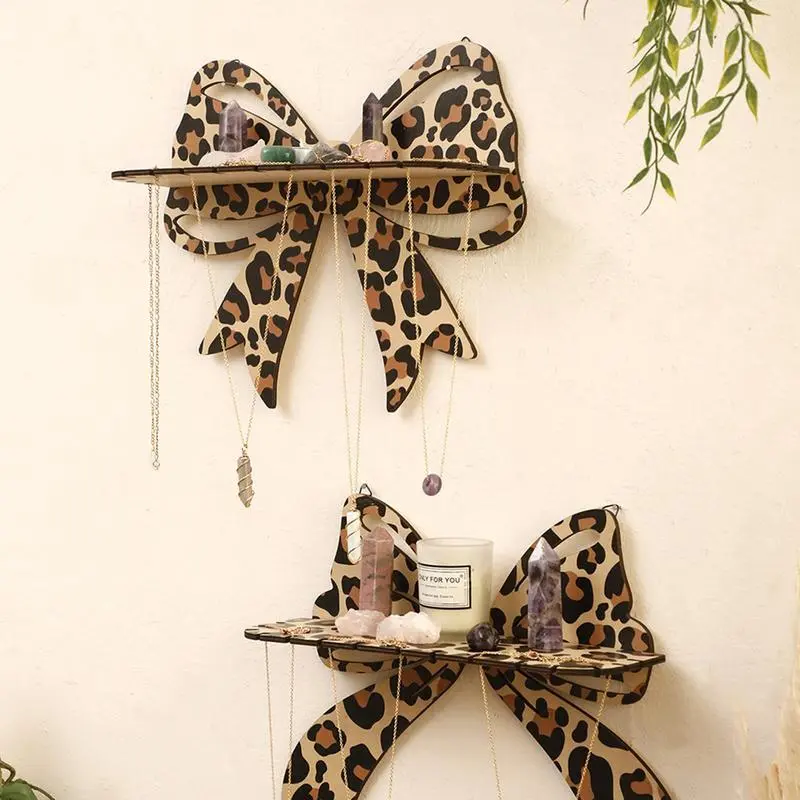 Floating Wall Shelves Decorative Wooden Floating Shelves Bow Wall Shelves Small Wall Decor No Drill Display Rack For Bedroom &
