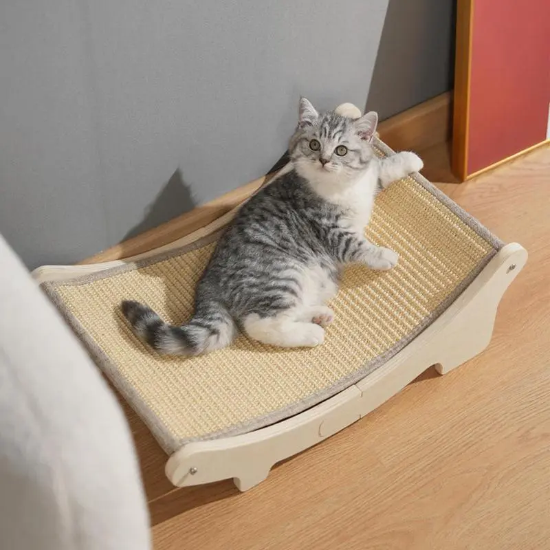 Cat Scratching Pad Wear-Resistant Kitten Claw Grinding Nest Lounge Pet Supplies Wooden Cat Furniture Bed To Protect Sofa Floor