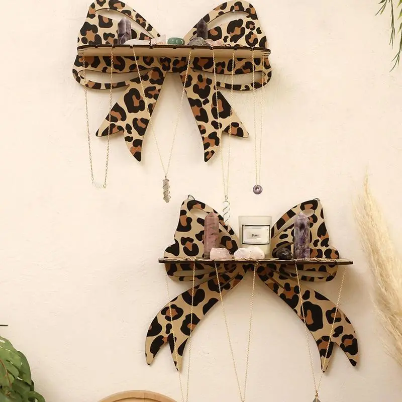 Floating Wall Shelves Decorative Wooden Floating Shelves Bow Wall Shelves Small Wall Decor No Drill Display Rack For Bedroom &