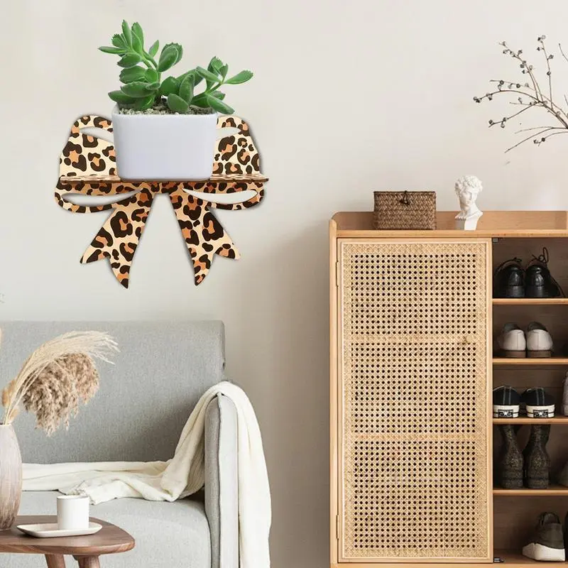 Floating Wall Shelves Decorative Wooden Floating Shelves Bow Wall Shelves Small Wall Decor No Drill Display Rack For Bedroom &