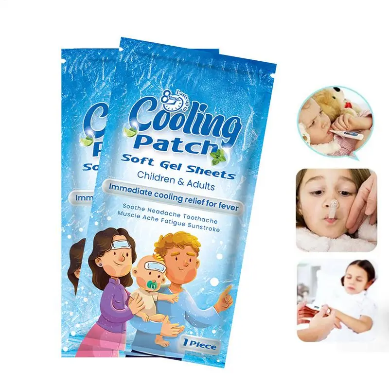 Cooling Patch Hot Weather Relief Fever Patch for Kids Forehead Cool Pads Portable Headache Patches