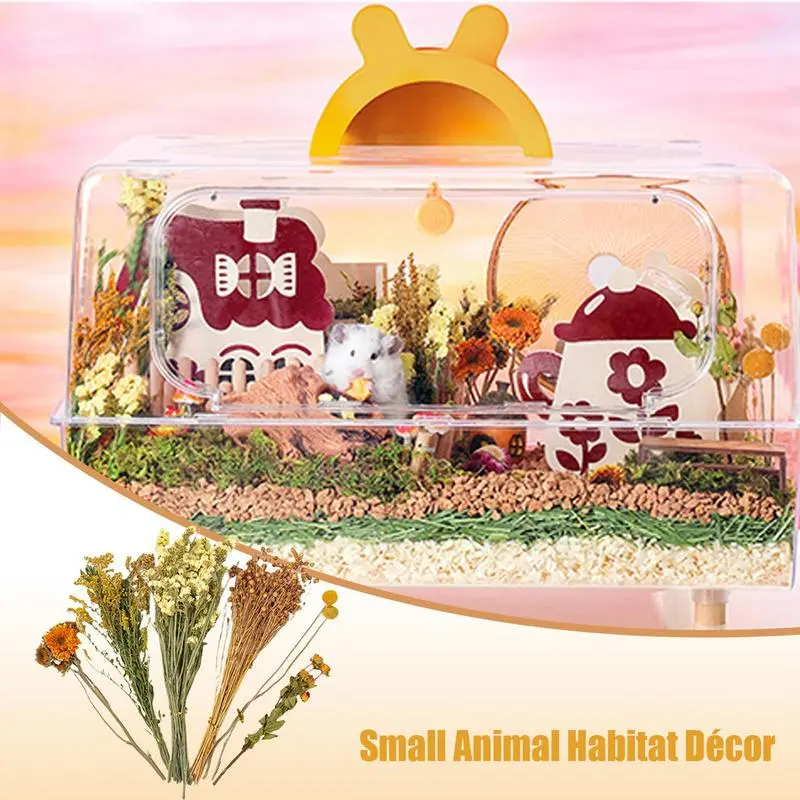 Flower and plant hamster bedding, hamster deodorizing bedding, natural air-dried flowers and plants, hamster cage decoration