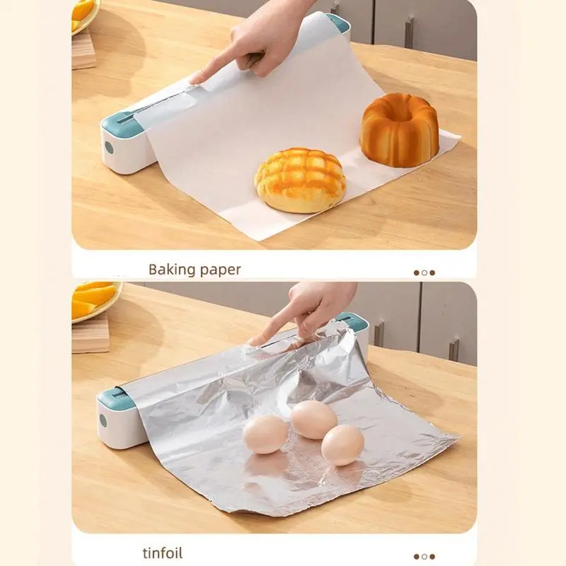 Magnetic plastic wrap dispenser Tin foil cutter Food plastic wrap storage box Wrapping paper dispenser Kitchen gadgets