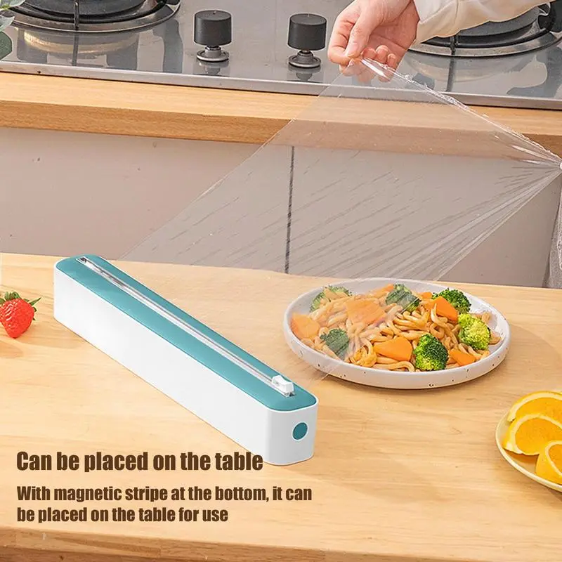 Magnetic plastic wrap dispenser Tin foil cutter Food plastic wrap storage box Wrapping paper dispenser Kitchen gadgets