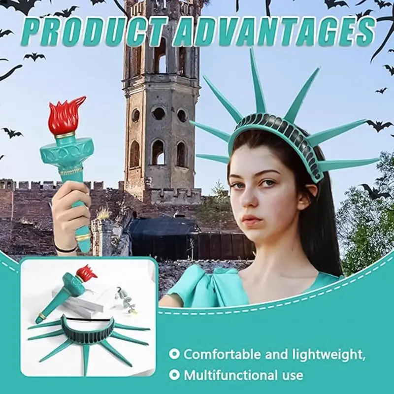 Women's Statue of Liberty Headband Goddess Role Play Crown Holiday Party Hair Accessories Masquerade Novelty Headband