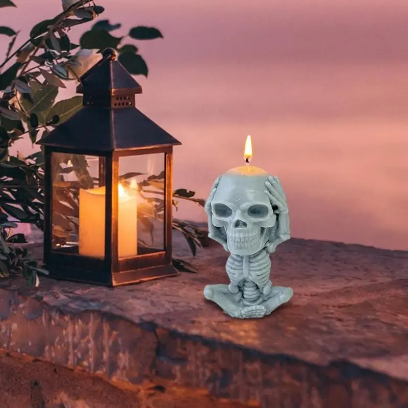 3D Skeleton Skull Silicone Candle Mold DIY Chocolate Candy Molds Party Cake Decoration Mold Pastry Baking Decoration Tools