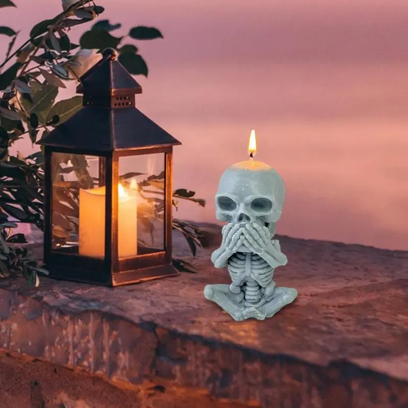 3D Skeleton Skull Silicone Candle Mold DIY Chocolate Candy Molds Party Cake Decoration Mold Pastry Baking Decoration Tools