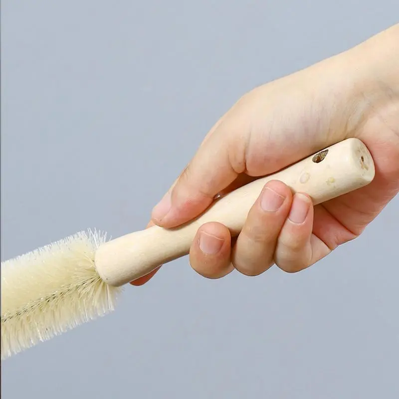 Cup cleaning brush wooden long handle nylon brush kettle glass bottle milk cup cleaning brush kitchen cleaning tools