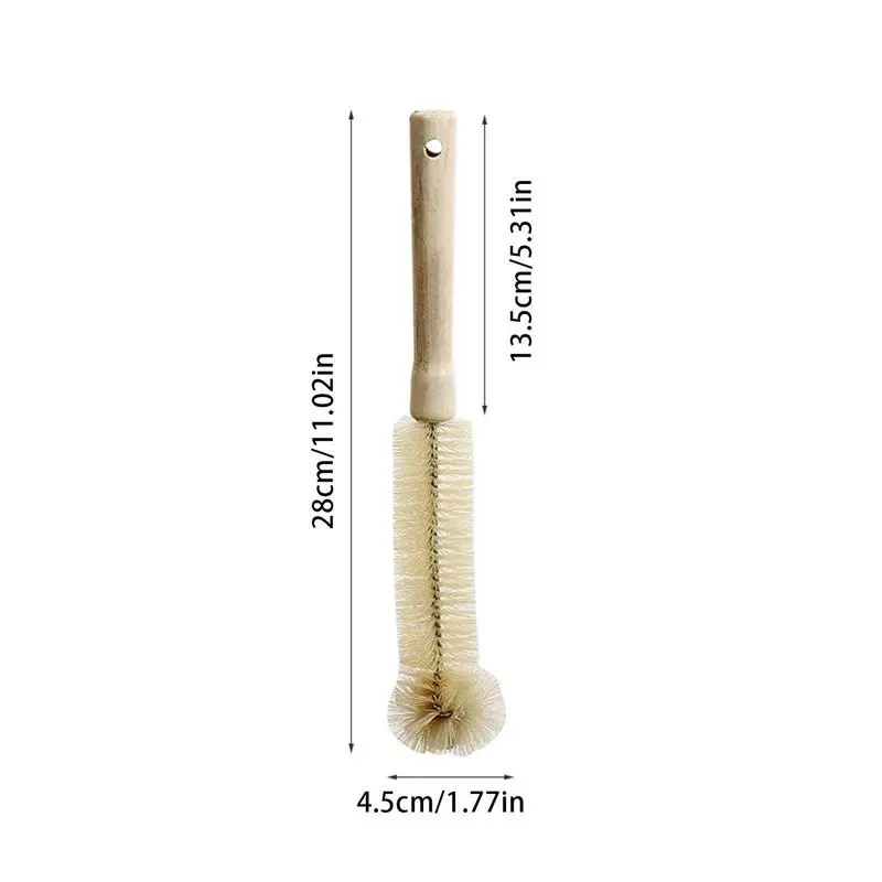 Cup cleaning brush wooden long handle nylon brush kettle glass bottle milk cup cleaning brush kitchen cleaning tools