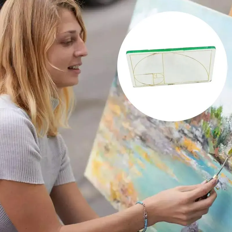 Composition View Finder Golden Ratio Painting Tool Viewfinder Art Tool Acrylic Ruler Golden Triangle Composition Tool for Artist