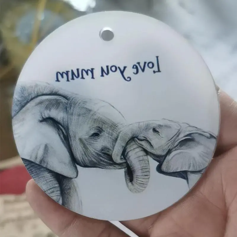 Elephant Mothers Day Ornament Acrylic Love You Mum Keepsake Elephant Mom And Child Keepsake For Window Door Car