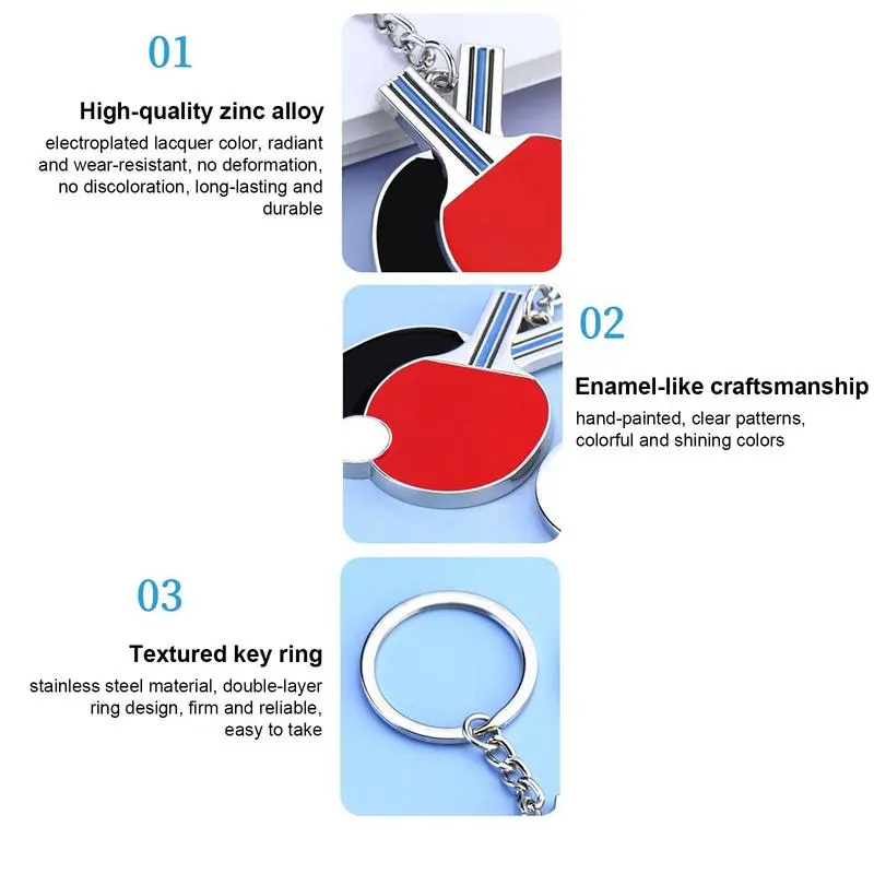 Table tennis keychain sports keychain bag pendant fashion table tennis keychain pendant table tennis racket pendant