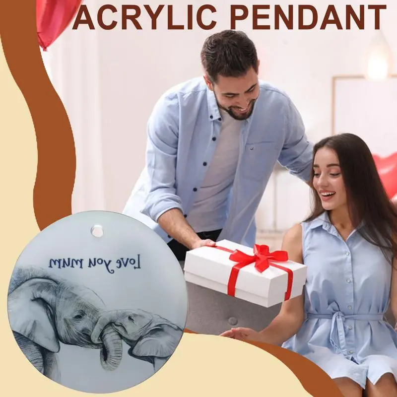 Elephant Mothers Day Ornament Acrylic Love You Mum Keepsake Elephant Mom And Child Keepsake For Window Door Car