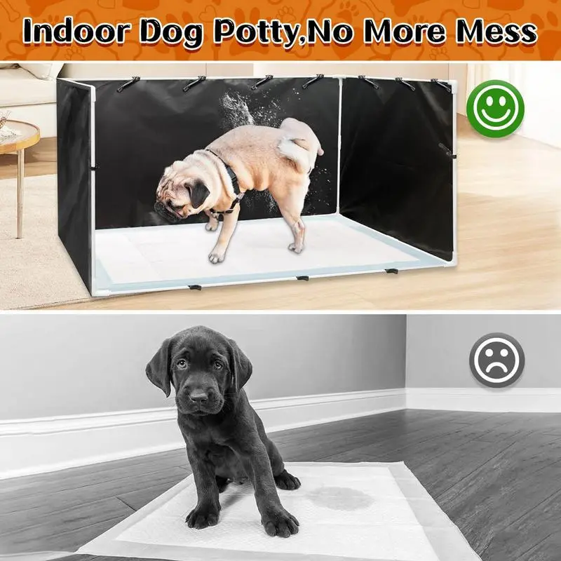 Puppy Pee Pad Holder With High Walls Dog Splash Box Guard Easy Clean Adjustable Pet Toilet Fence 600d For Indoor And Outdoor