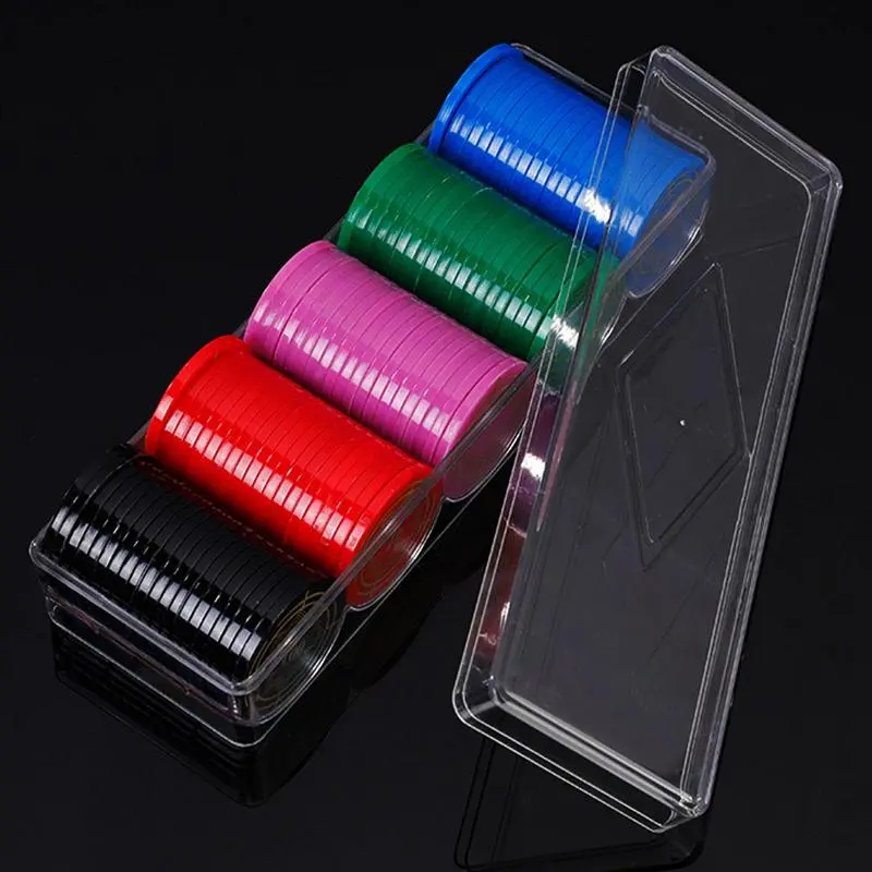 5 Compartment Clear Poker Chip Box with Lid Coin Tray Clear Acrylic Chip Trays Each Holds 100 Standard Size Chips